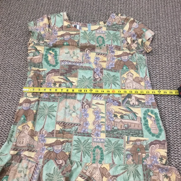 EUC RARE Tori Richard Honolulu Cotton Lawn Ruffled Hem Father Damien Dress 2XL - Picture 11 of 14